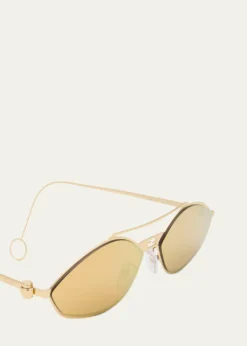 FendiRimless Geometric Metal Aviator Sunglasses
