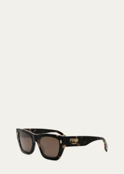 FendiRoma Acetate Rectangle Sunglasses