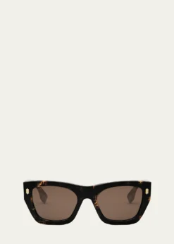 FendiRoma Acetate Rectangle Sunglasses
