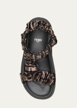 FendiRuched Logo Hiking Sporty Sandals