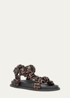 FendiRuched Logo Hiking Sporty Sandals