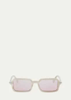 FendiSelleria Acetate Rectangular Sunglasses