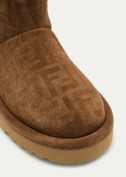 FendiShearling-Lined FF Embossed Leather Ski Boots