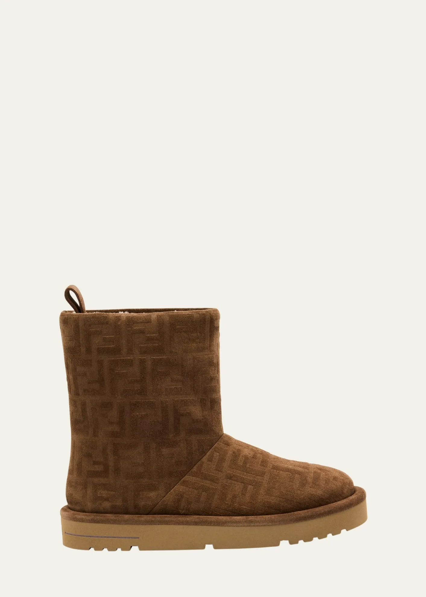 FendiShearling-Lined FF Embossed Leather Ski Boots