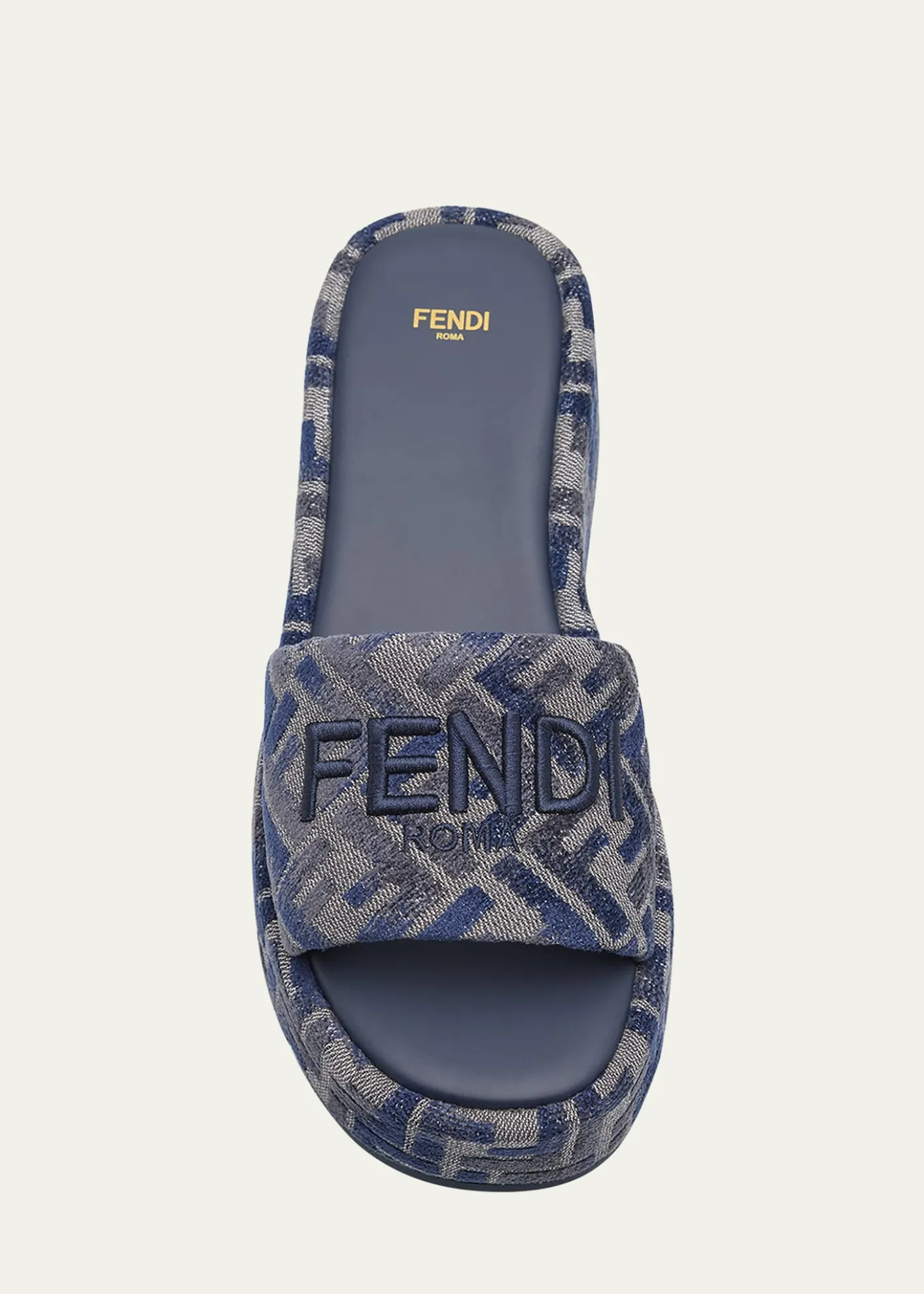 FendiSunshine FF Chenille Jacquard Platform Sandals