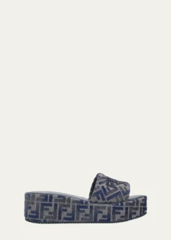 FendiSunshine FF Chenille Jacquard Platform Sandals