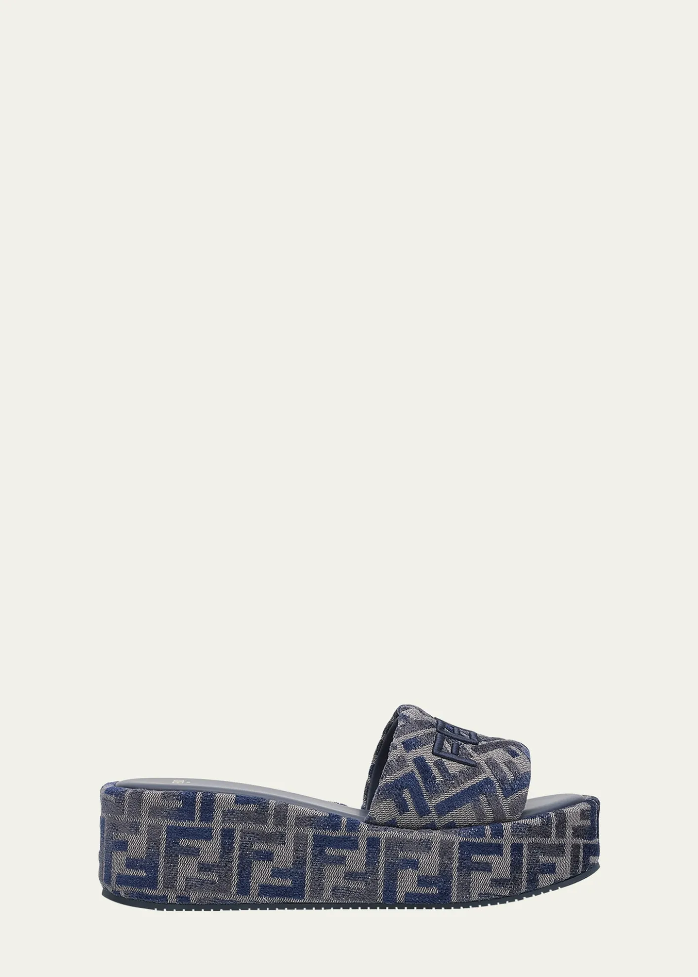 FendiSunshine FF Chenille Jacquard Platform Sandals