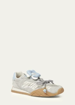 FendiWave Pulse Mixed-Media Low-Top Sneakers
