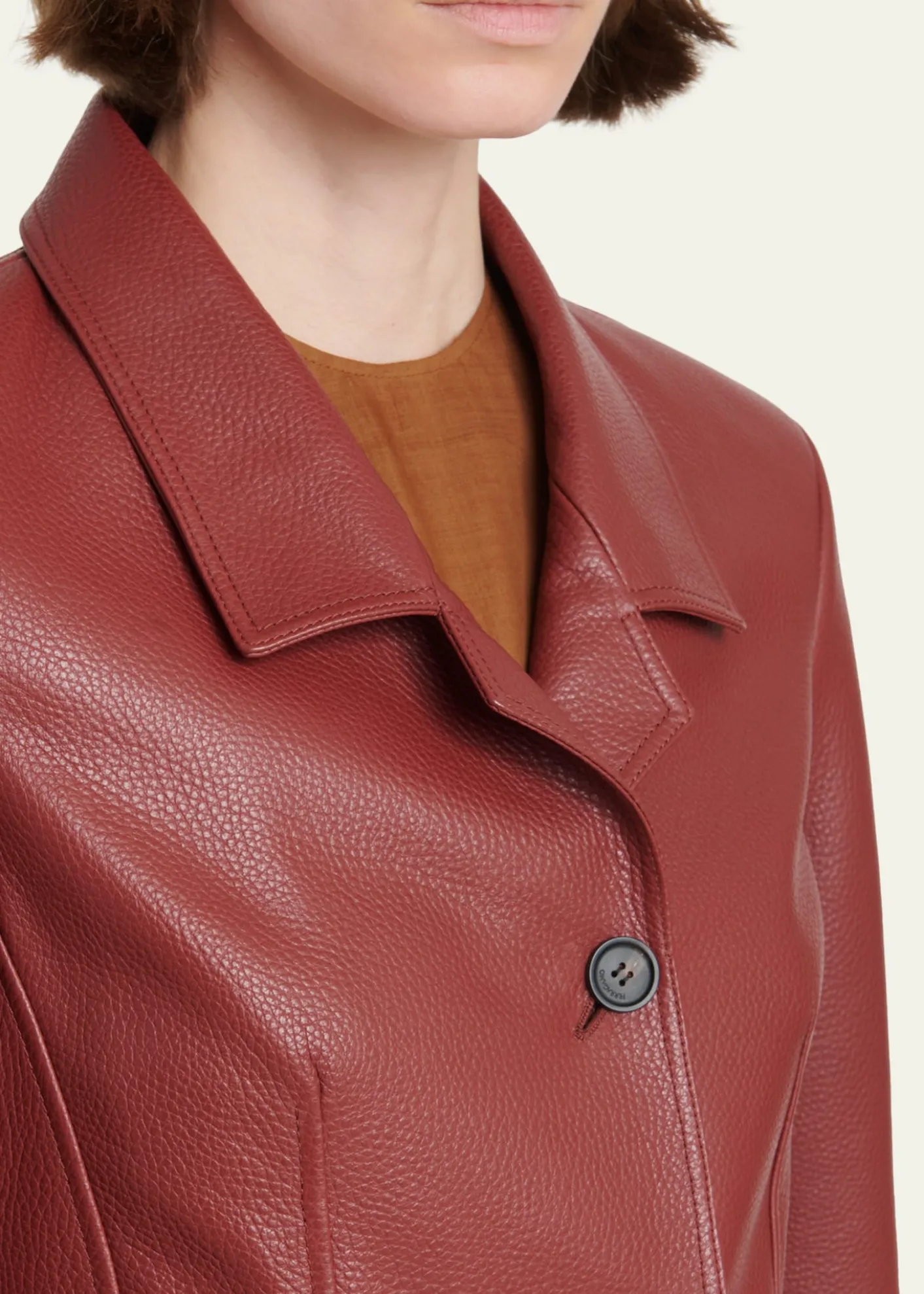 FerragamoCervo Single-Breasted Leather Jacket