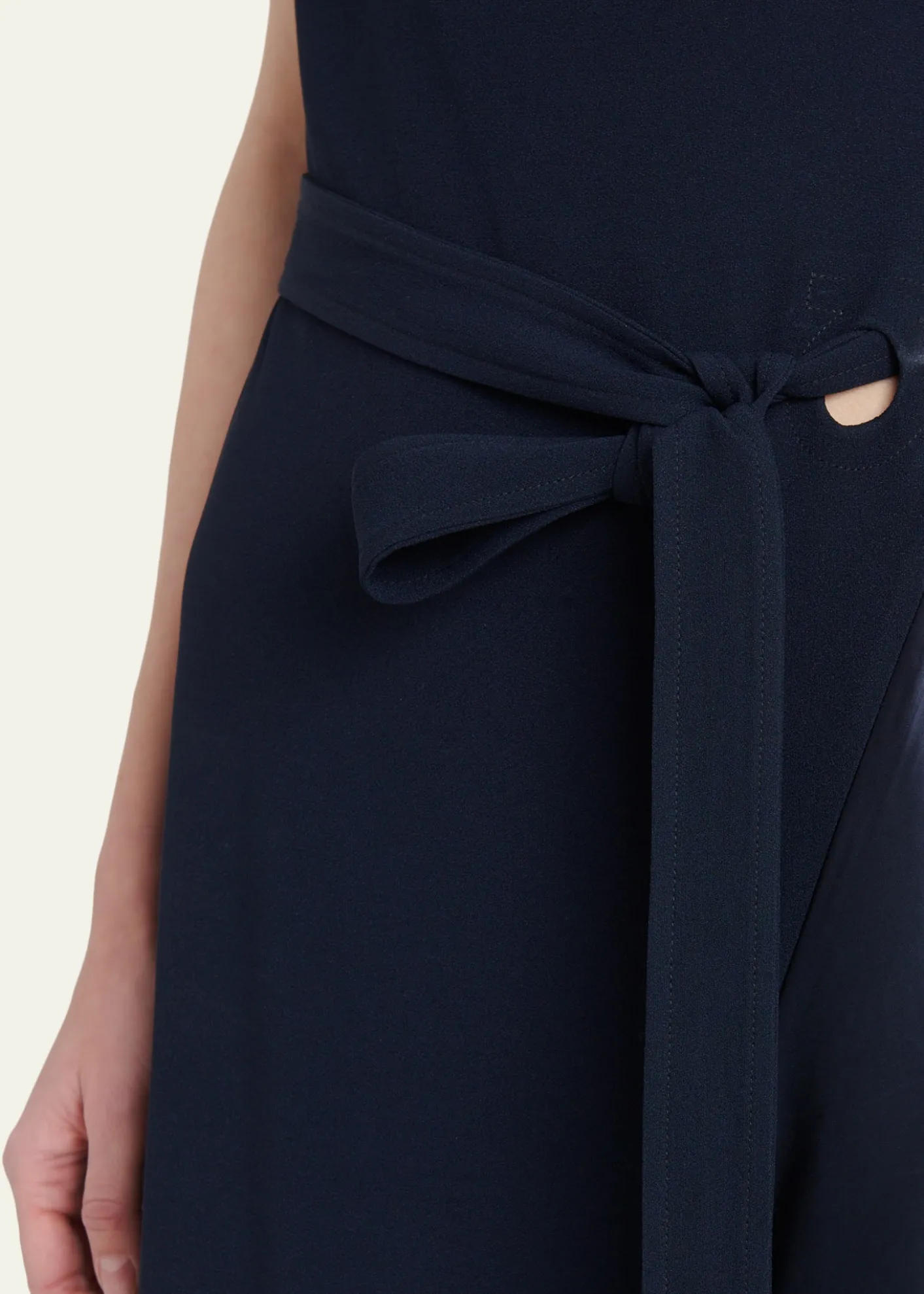 FerragamoCowl-Neck Stretch Cady Handkerchief Midi Dress