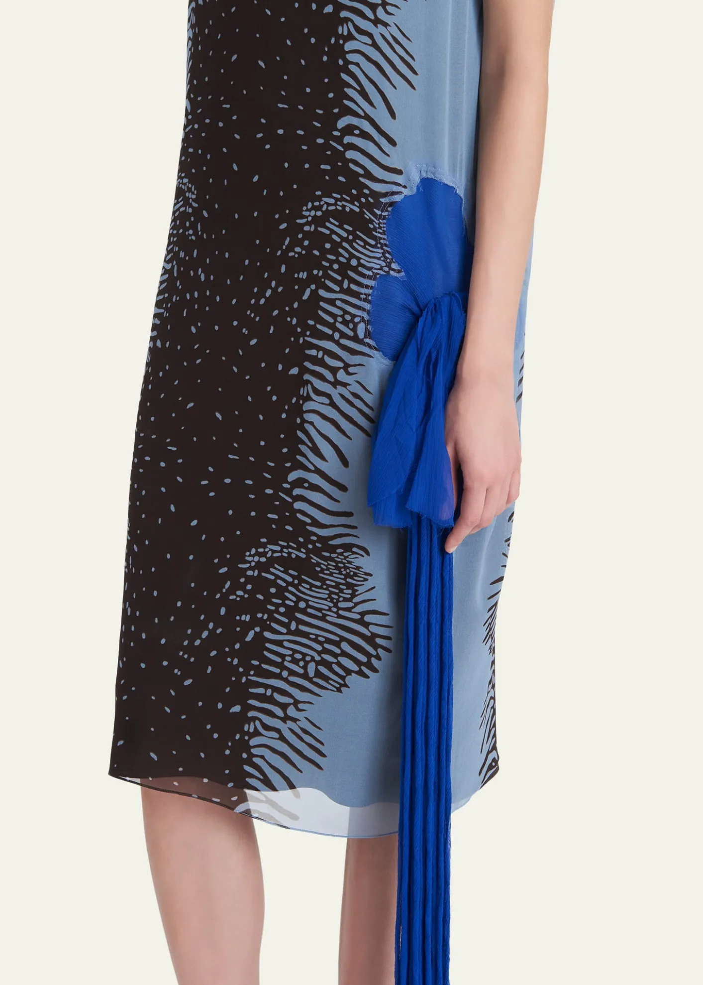 FerragamoCuttle Fish Print Silk Sleeveless Shift Dress