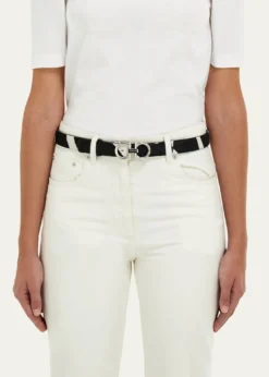 FerragamoDonna Pony Hair Double Gancini Belt