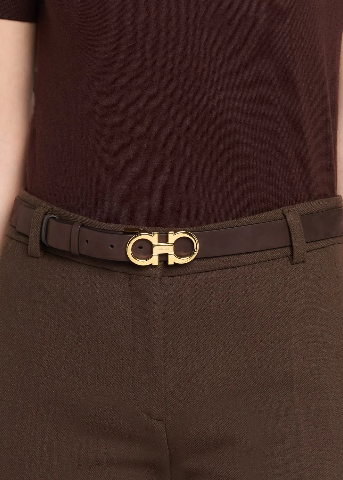 FerragamoDonna Suede Double Gancini Belt