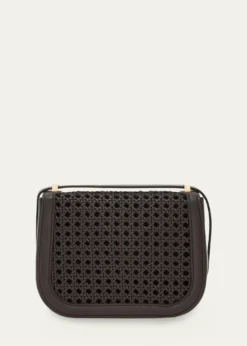 FerragamoDouble Gancini Woven Leather North-South Crossbody Bag