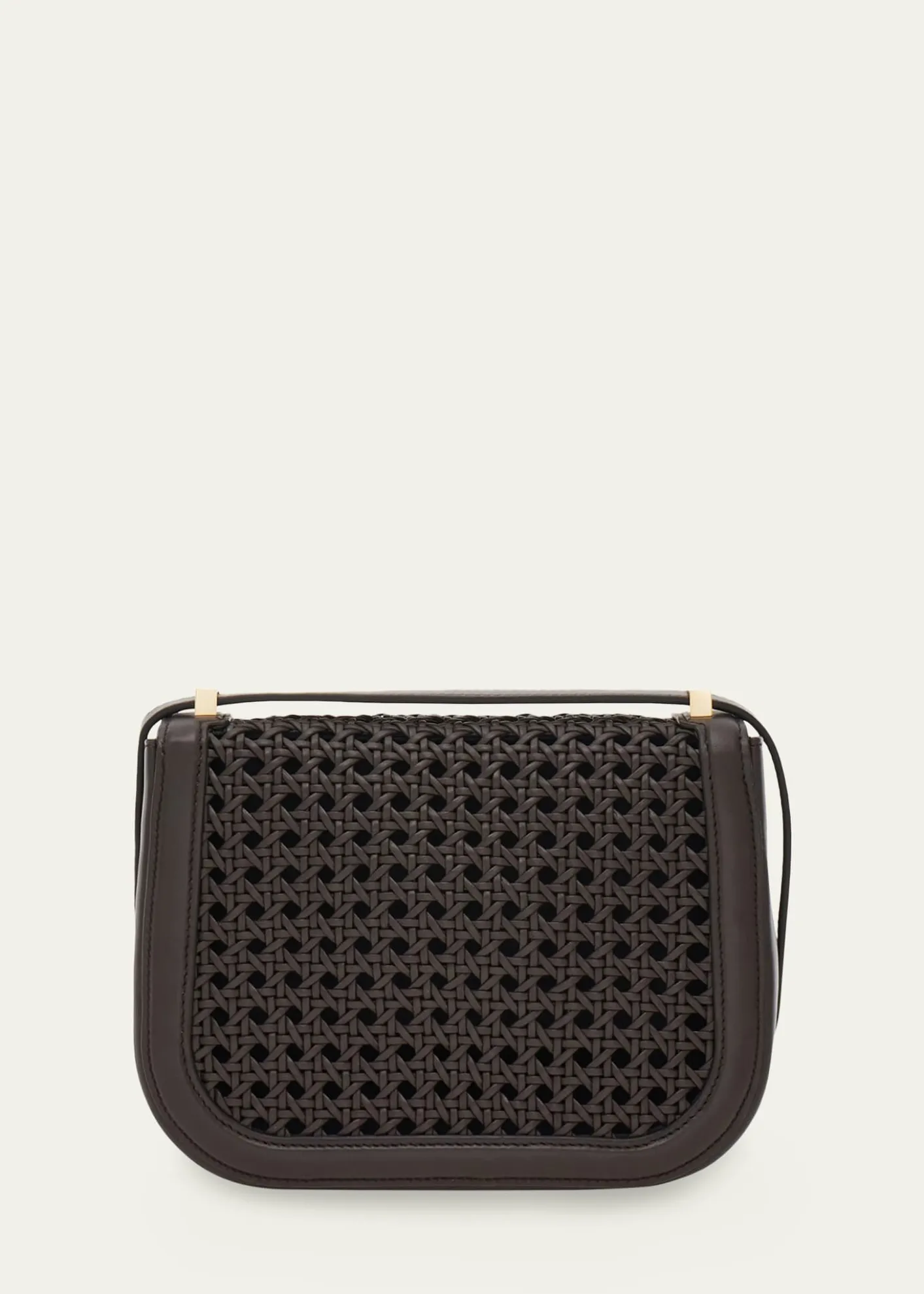 FerragamoDouble Gancini Woven Leather North-South Crossbody Bag
