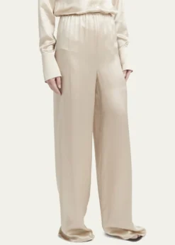 FerragamoFluid Wide-Leg Viscose-Satin Pants