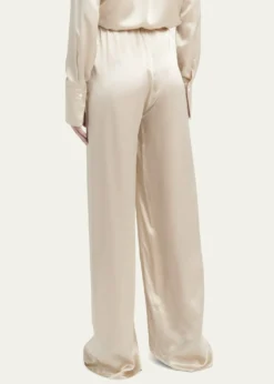 FerragamoFluid Wide-Leg Viscose-Satin Pants