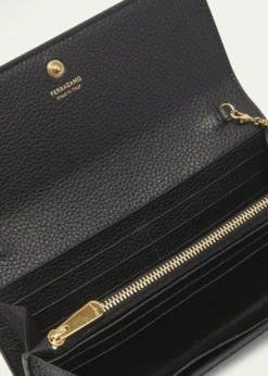 FerragamoGancino Flap Leather Wallet on Chain