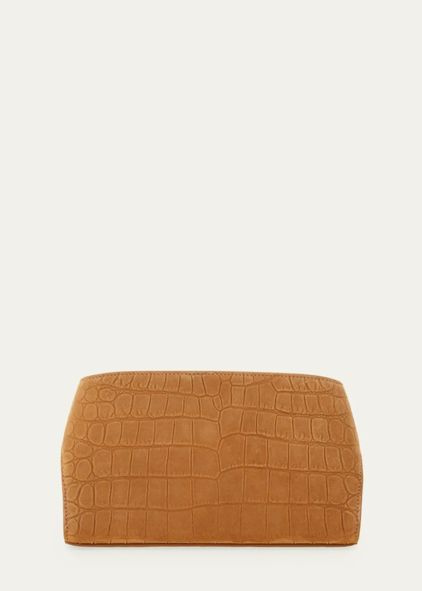 FerragamoHug Croc-Embossed Suede Clutch Bag