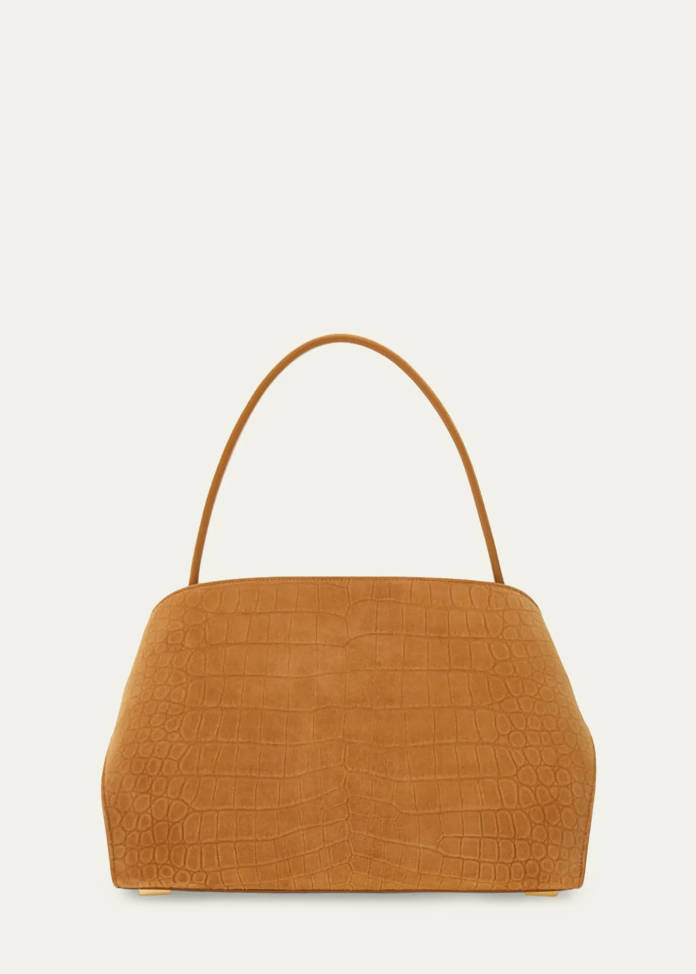 FerragamoHug Croc-Embossed Suede Shoulder Bag