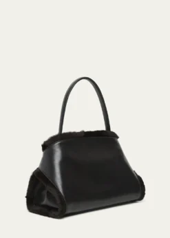FerragamoHug Leather & Shearling Shoulder Bag