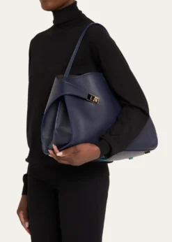 FerragamoHug Medium Soft Bicolor Leather Shoulder Bag