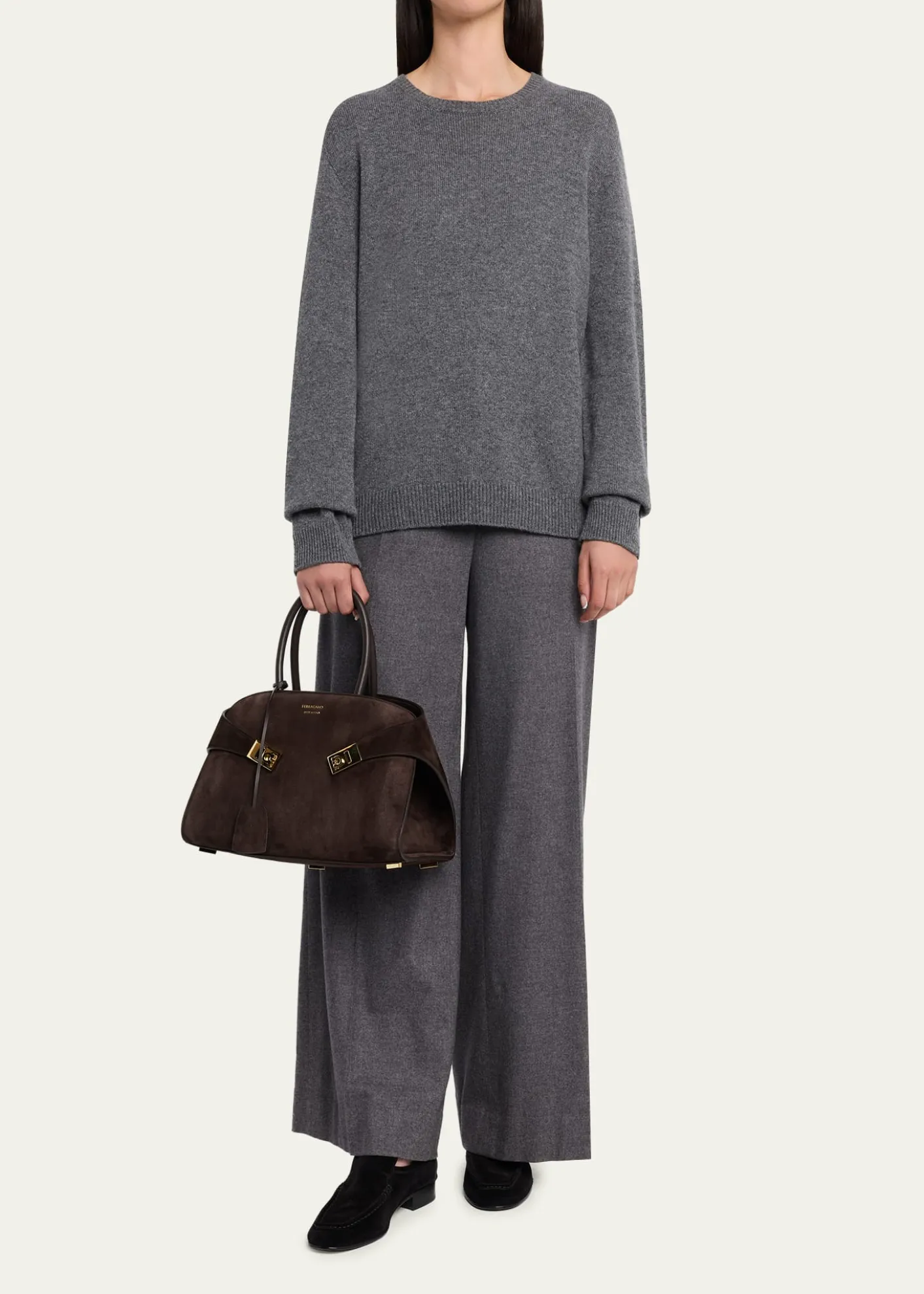 FerragamoHug Medium Suede Handbag