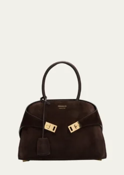 FerragamoHug Medium Suede Handbag