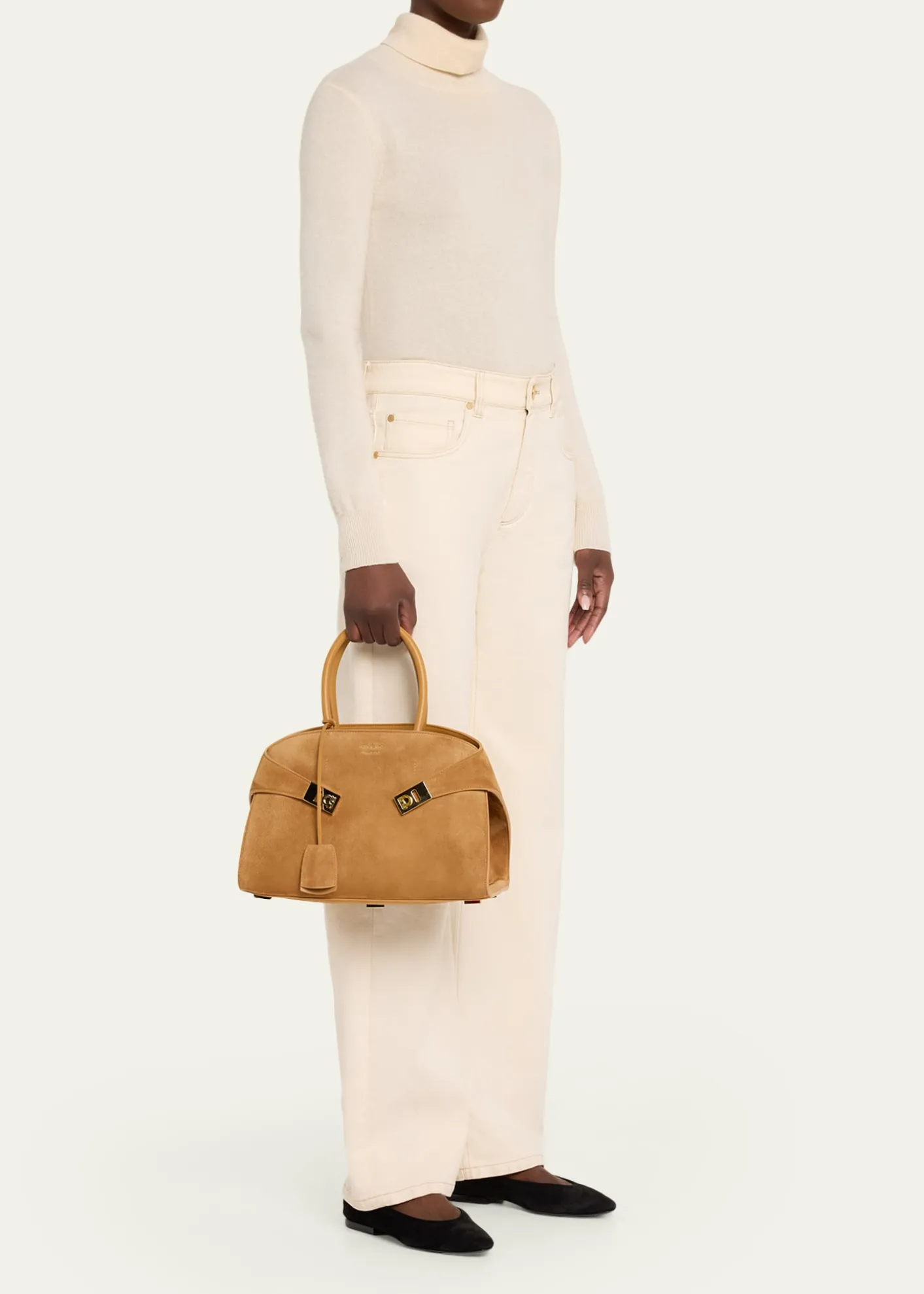 FerragamoHug Medium Suede Handbag