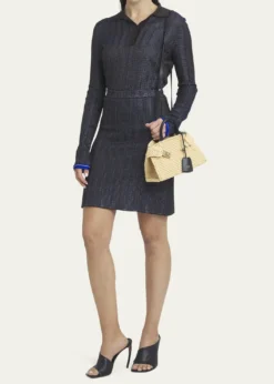FerragamoHug Mini Crochet Raffia Top-Handle Bag