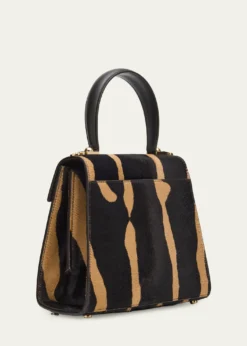 FerragamoIconic Zebra-Print Ponyhair Small Top-Handle Bag
