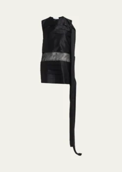 FerragamoLace-Inset Tiered Silk Mini Dress
