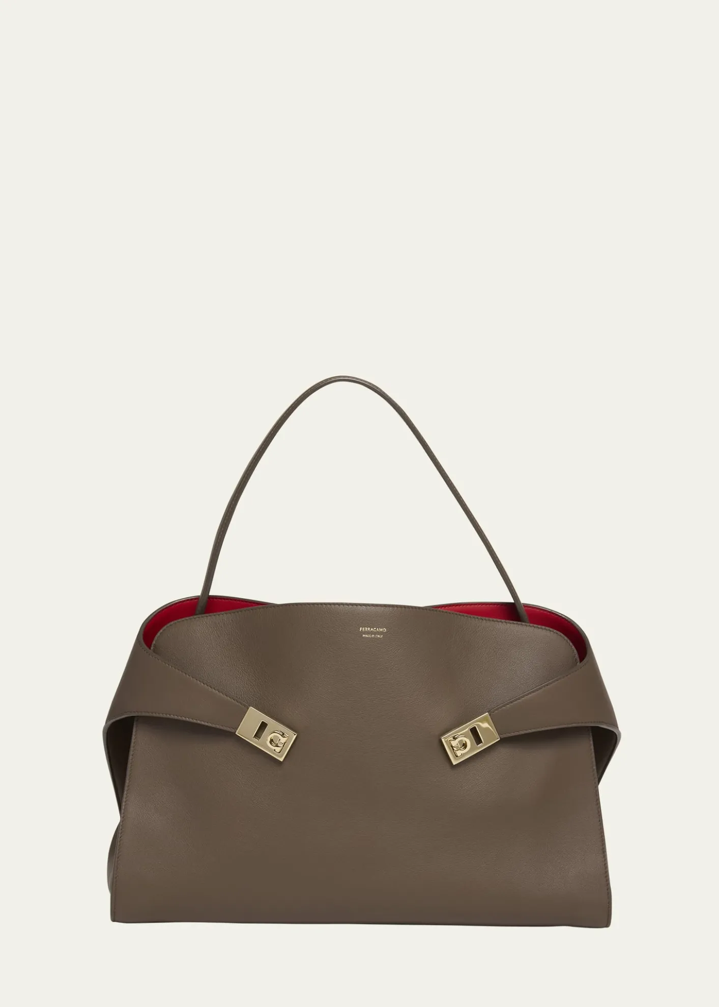 FerragamoLarge Hug Soft Bicolor Shoulder Bag
