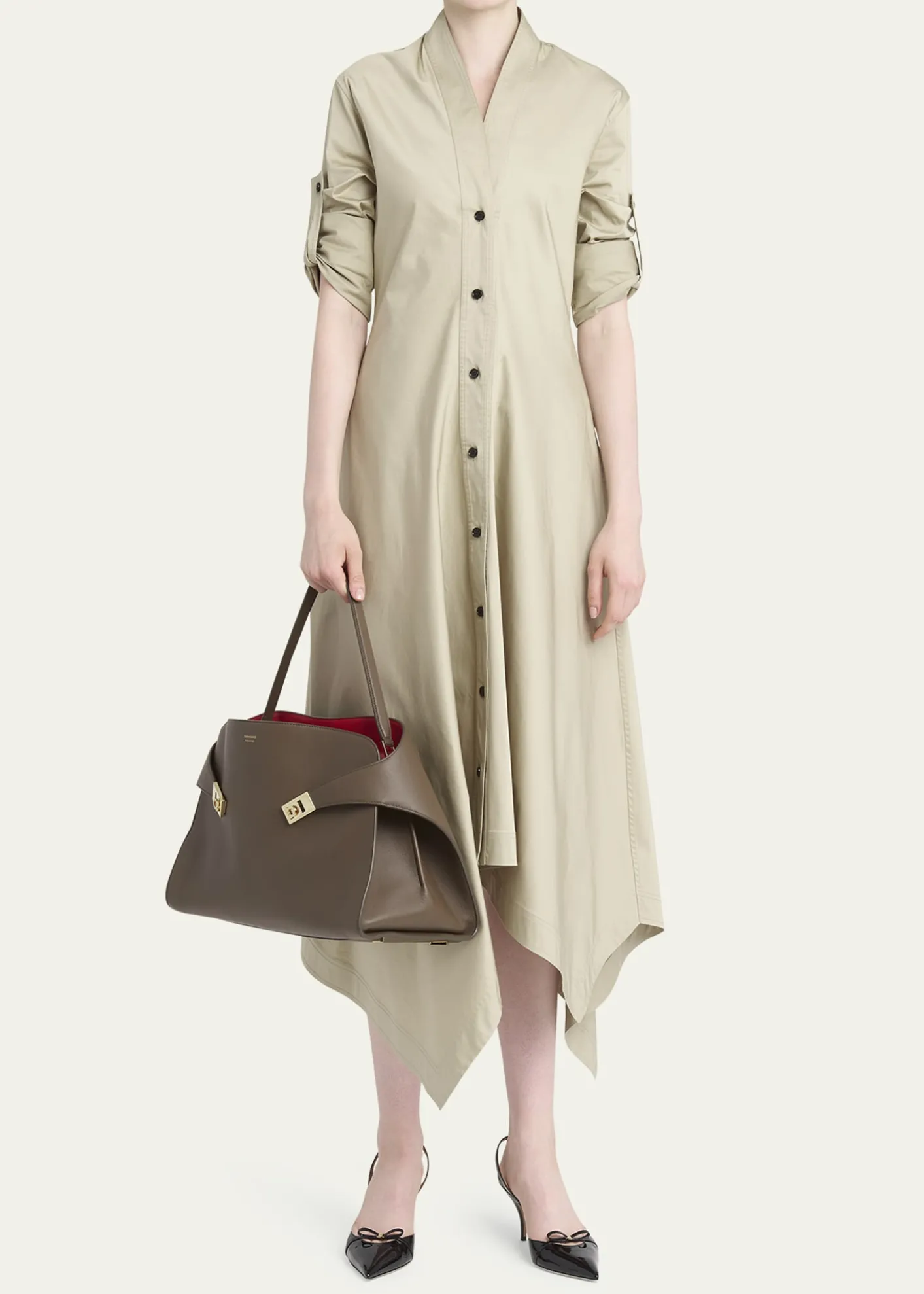 FerragamoLarge Hug Soft Bicolor Shoulder Bag