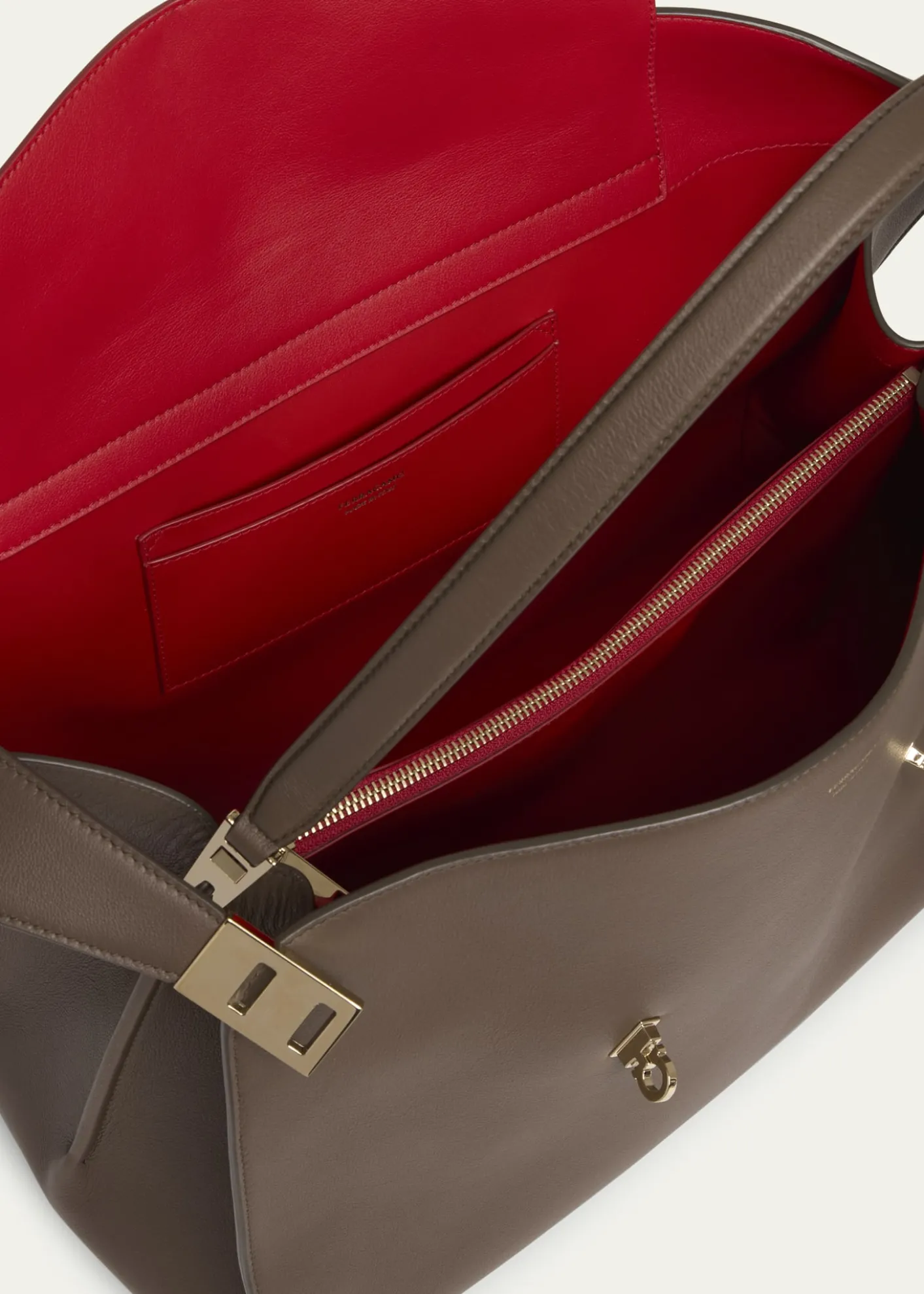 FerragamoLarge Hug Soft Bicolor Shoulder Bag