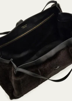 FerragamoLarge Mink-Effect Fur & Leather Tote Bag