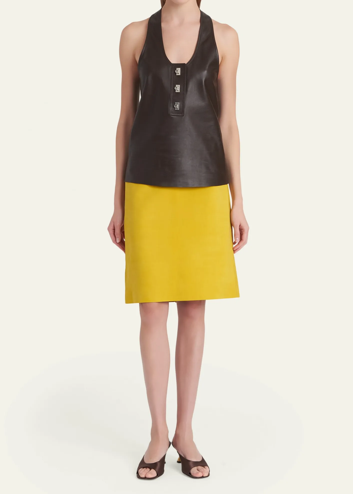 FerragamoLeather Pencil Skirt