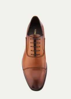 FerragamoMen's Boston Brogue Leather Cap-Toe Oxfords