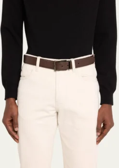 FerragamoMen's Double Adjustable Square-Buckle Leather Belt