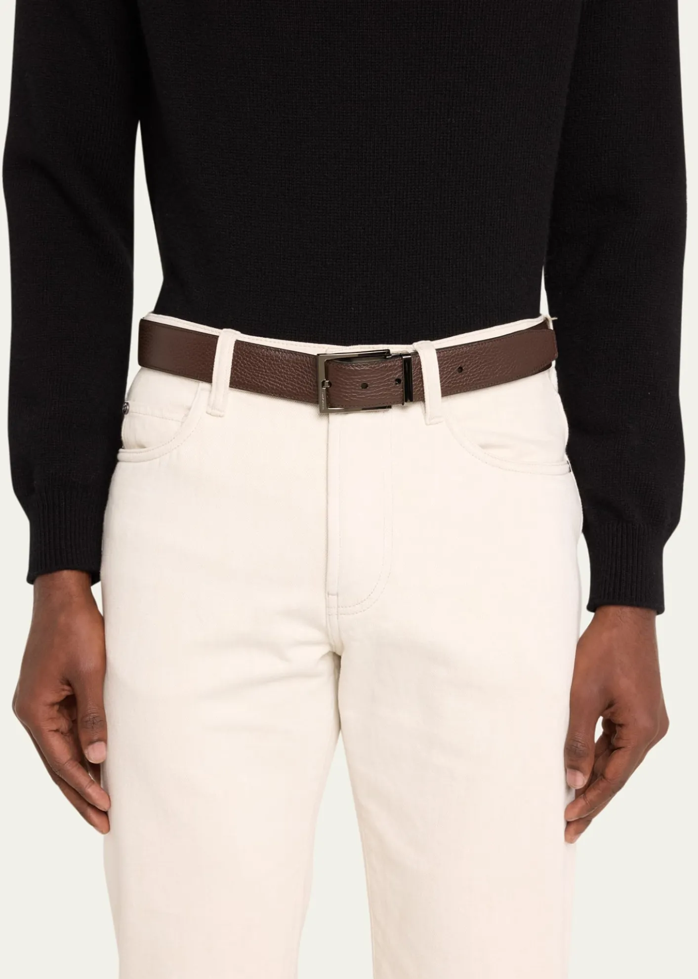 FerragamoMen's Double Adjustable Square-Buckle Leather Belt
