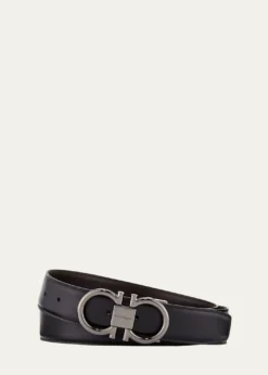 FerragamoMen's Double-Gancini Reversible Leather Belt