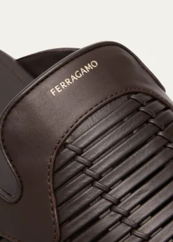 FerragamoMen's Double-Stitched Leather Slide Mules