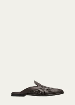 FerragamoMen's Double-Stitched Leather Slide Mules