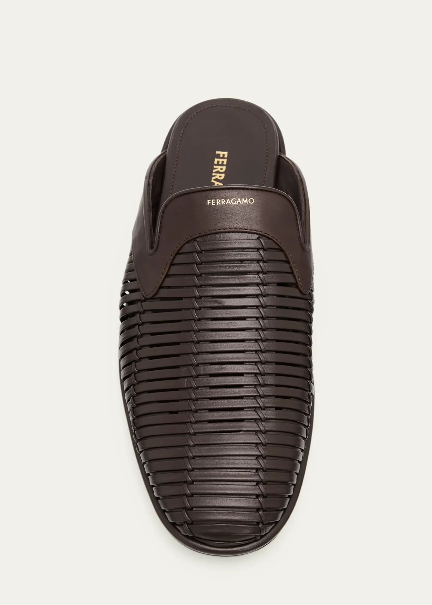 FerragamoMen's Double-Stitched Leather Slide Mules