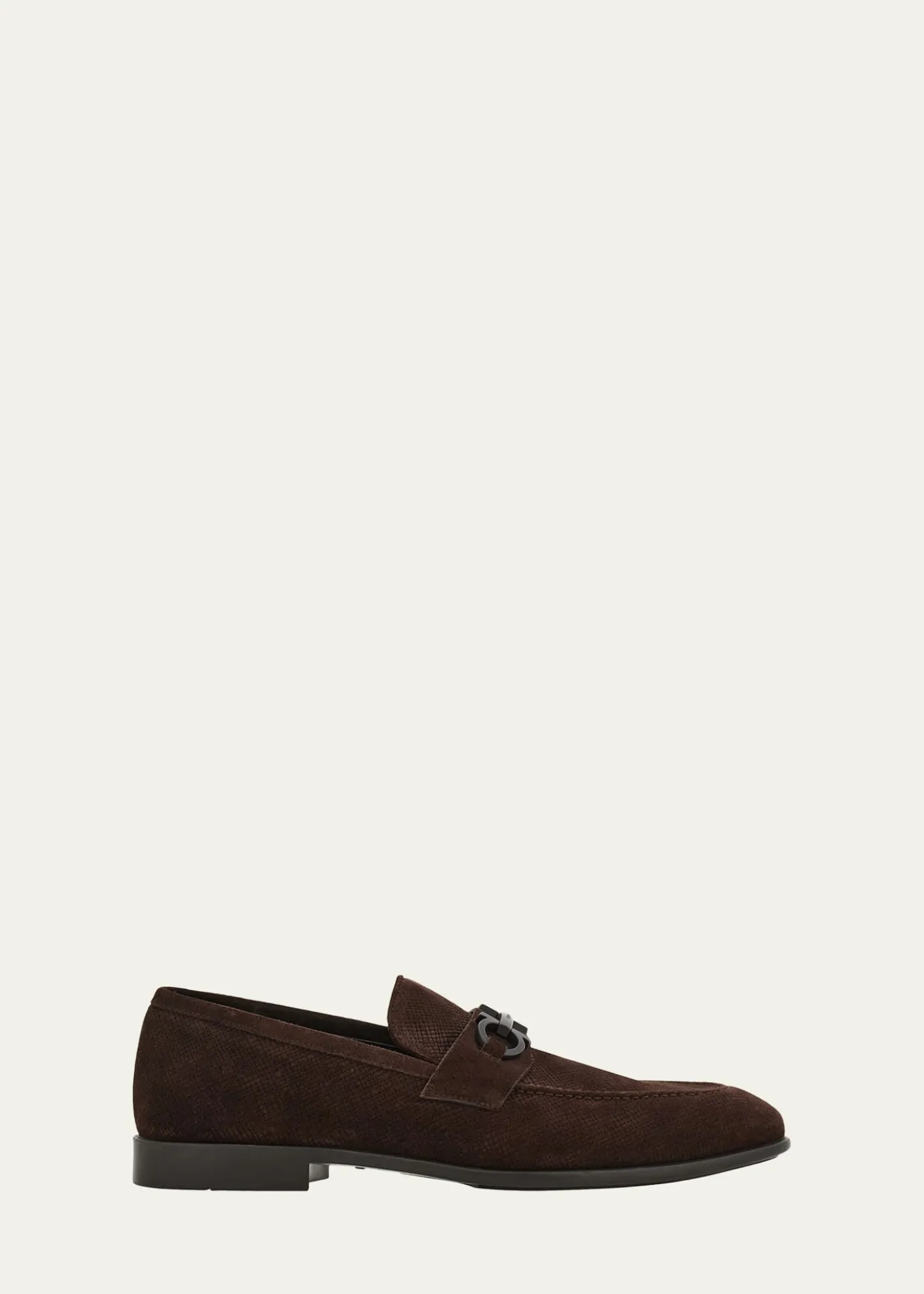 FerragamoMen's Foster Textured Suede Gancini Bit Loafers