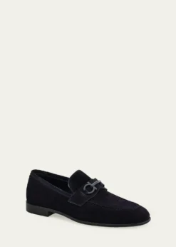 FerragamoMen's Foster Textured Suede Gancini Bit Loafers