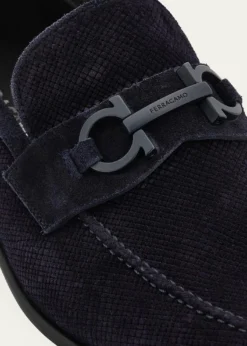 FerragamoMen's Foster Textured Suede Gancini Bit Loafers