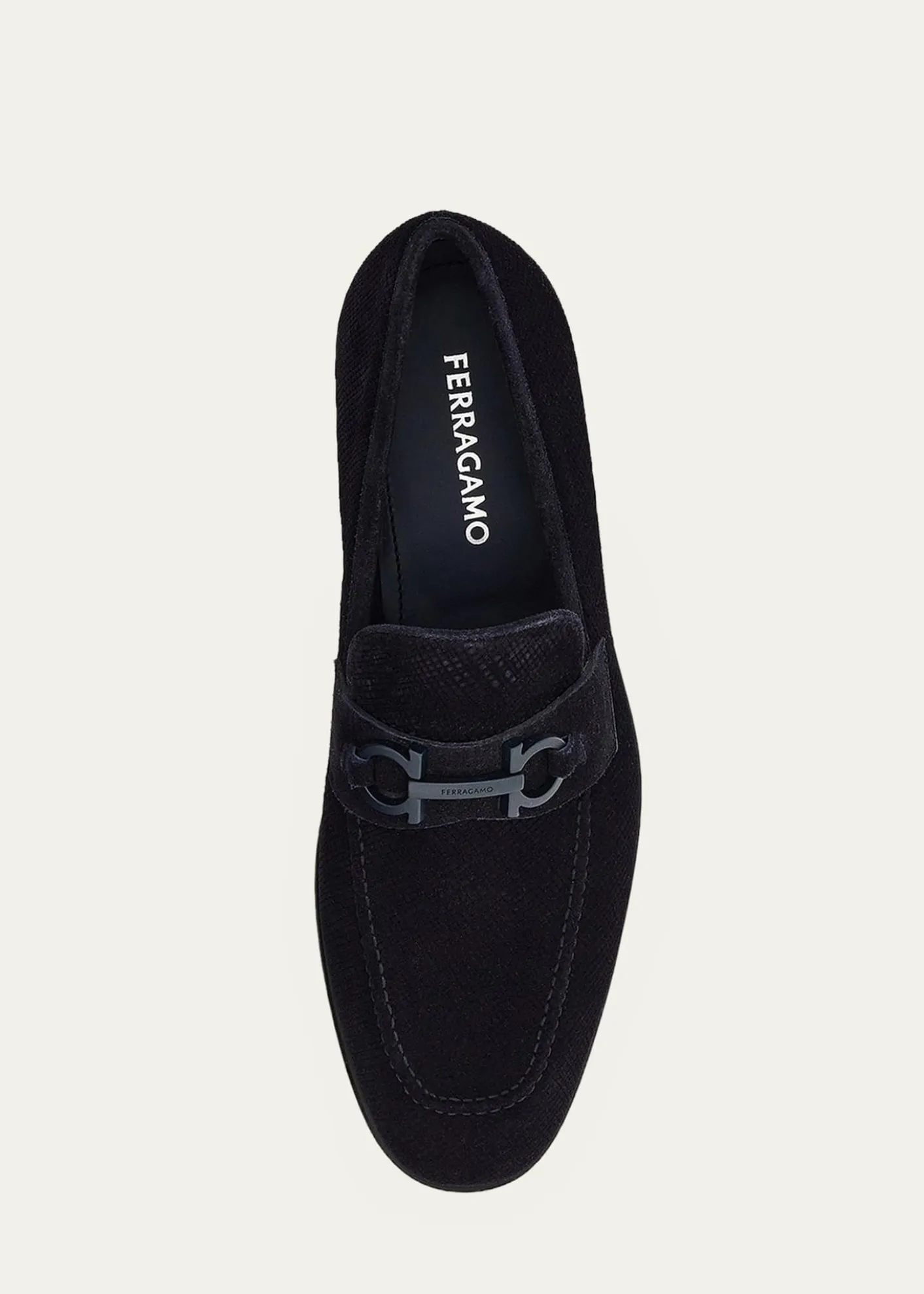 FerragamoMen's Foster Textured Suede Gancini Bit Loafers