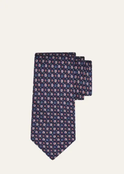 FerragamoMen's Gancini Turtle Micro-Print Tie