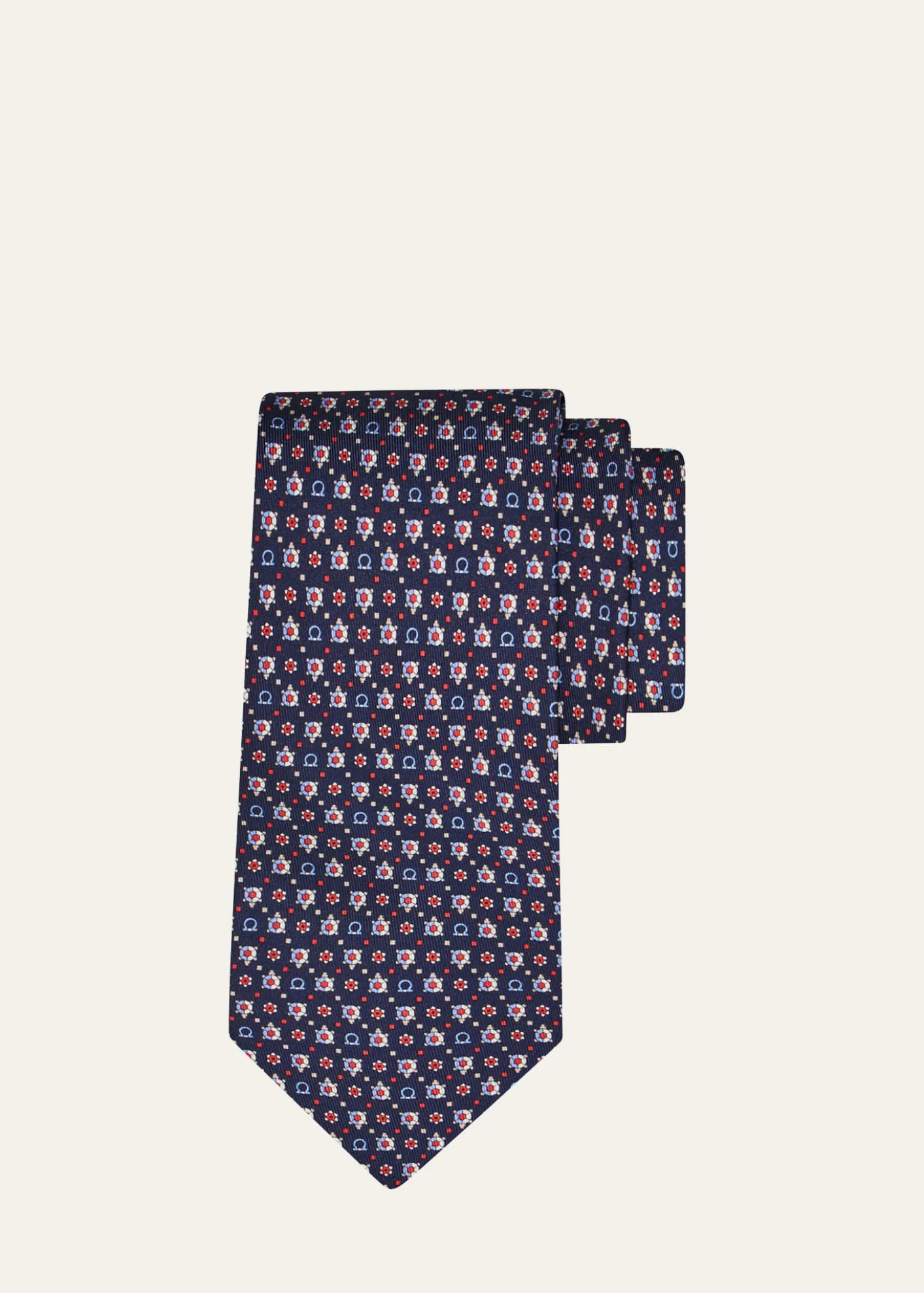 FerragamoMen's Gancini Turtle Micro-Print Tie